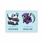 Designer and Deadlines Sticker waterproof vinyl decal for laptop, bike, car & bottle