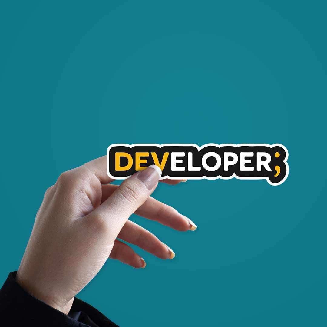 Developer; Sticker waterproof vinyl decal for laptop, bike, car & bottle