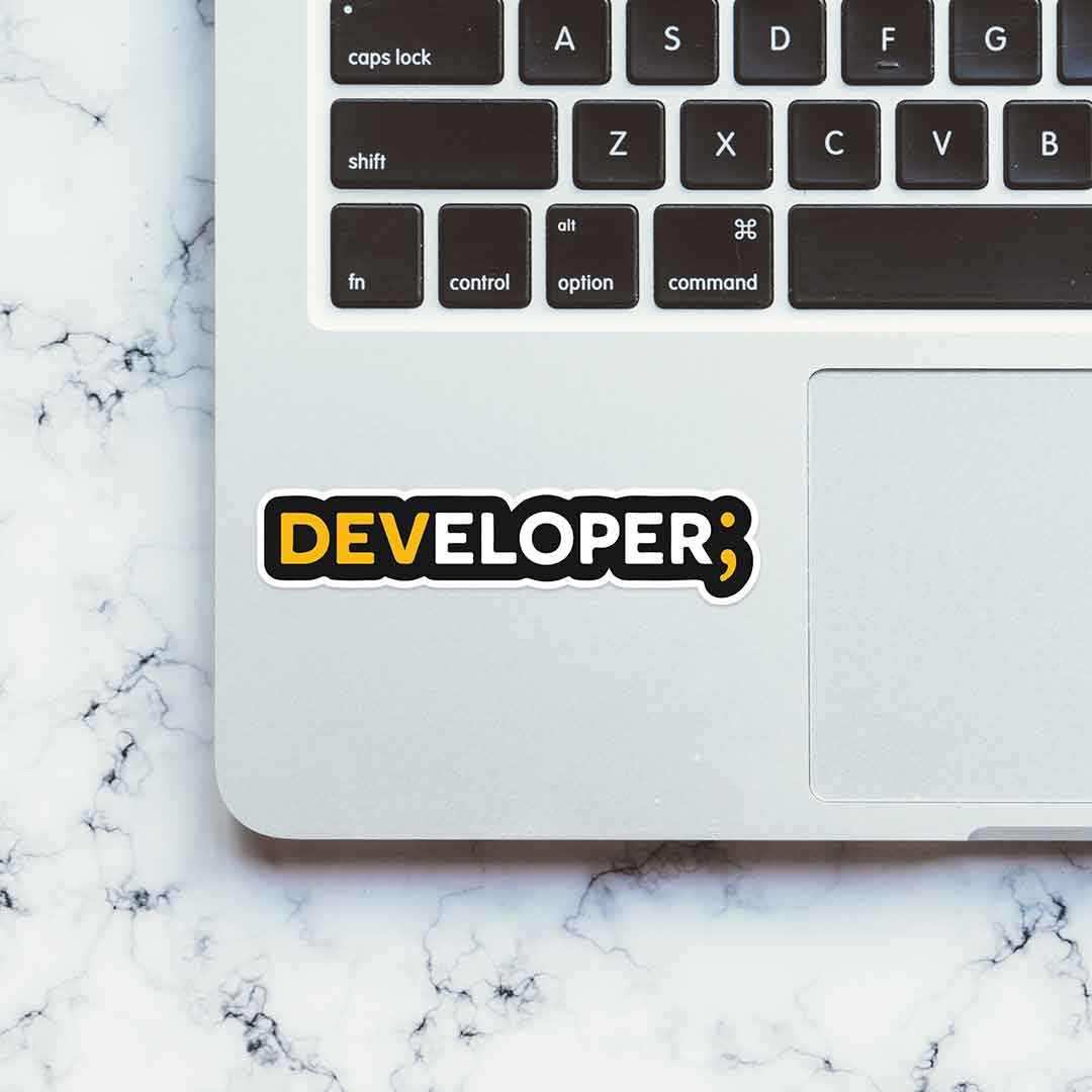 Developer; Sticker waterproof vinyl decal for laptop, bike, car & bottle