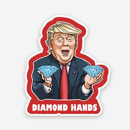 Diamond Hands sticker waterproof vinyl decal for laptop, bike, car & bottle