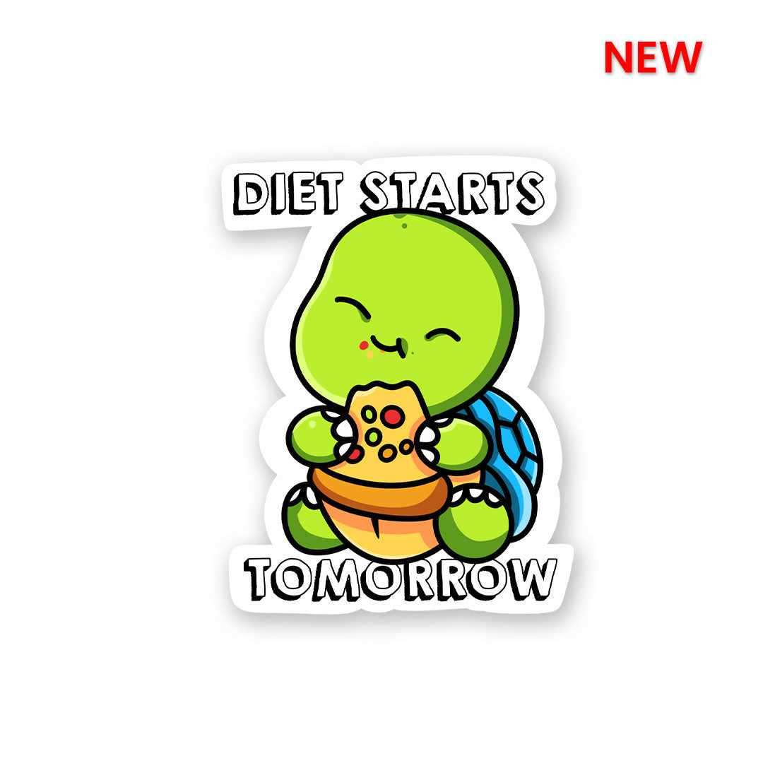 Diet Starts Tomorrow Sticker waterproof vinyl decal for laptop, bike, car & bottle