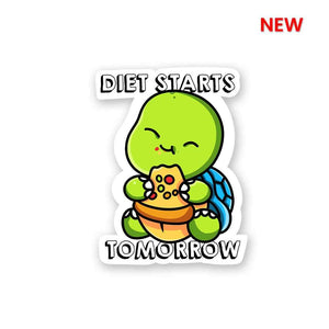 Diet Starts Tomorrow Sticker waterproof vinyl decal for laptop, bike, car & bottle