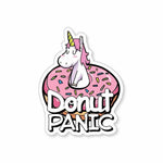 DONUT Panic Sticker waterproof vinyl decal for laptop, bike, car & bottle