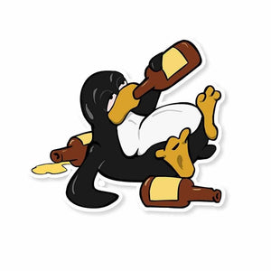 Drunk Linux Sticker waterproof vinyl decal for laptop, bike, car & bottle