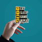 Eat Sleep Game V2 Sticker waterproof vinyl decal for laptop, bike, car & bottle
