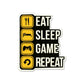 Eat Sleep Game V2 Sticker waterproof vinyl decal for laptop, bike, car & bottle