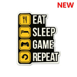 Eat Sleep Game V2 Sticker waterproof vinyl decal for laptop, bike, car & bottle