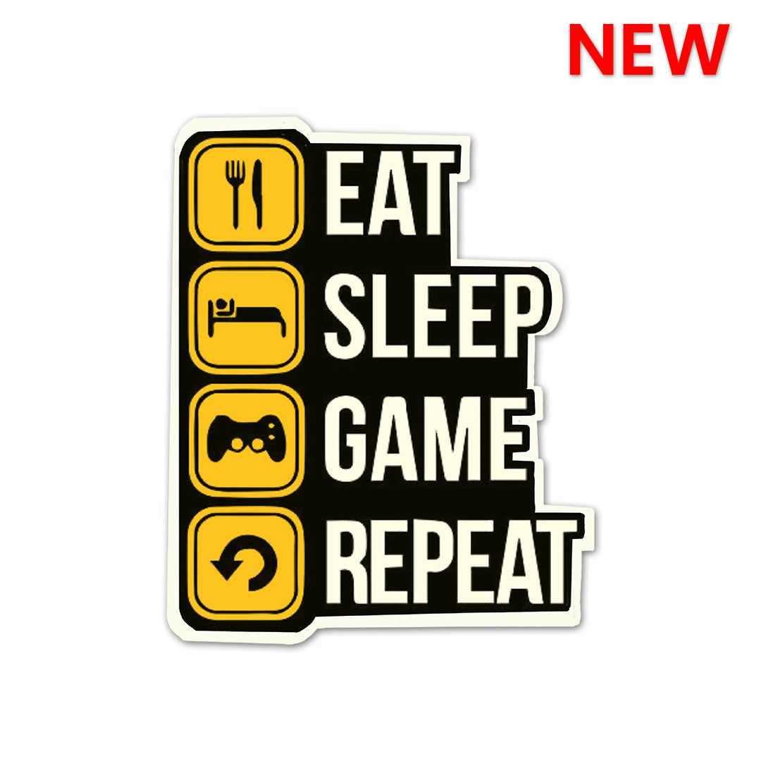 Eat Sleep Game V2 Sticker waterproof vinyl decal for laptop, bike, car & bottle