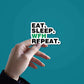 Eat - Sleep - WFH - Repeat Sticker waterproof vinyl decal for laptop, bike, car & bottle