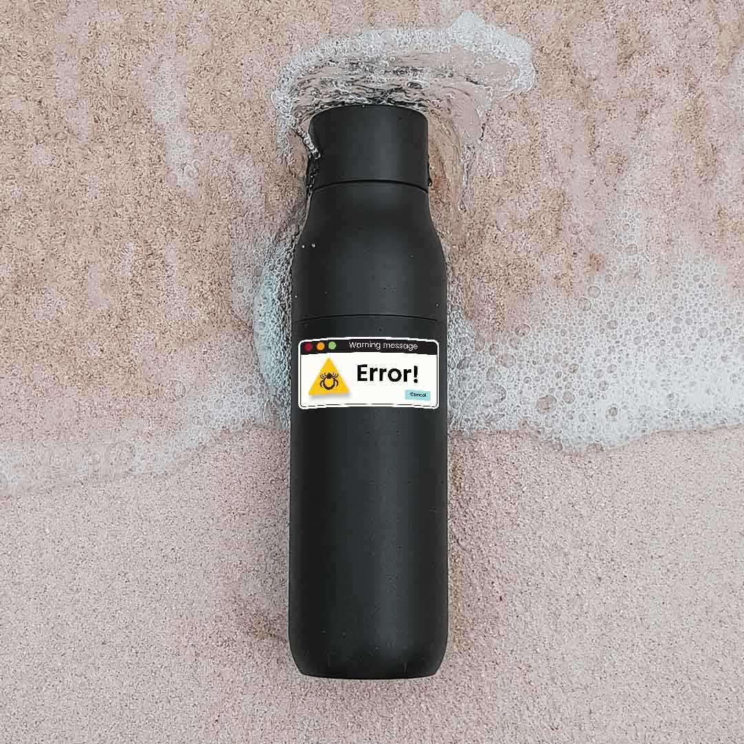 Error! Sticker waterproof vinyl decal for laptop, bike, car & bottle