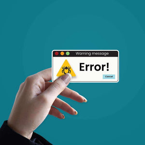 Error! Sticker waterproof vinyl decal for laptop, bike, car & bottle