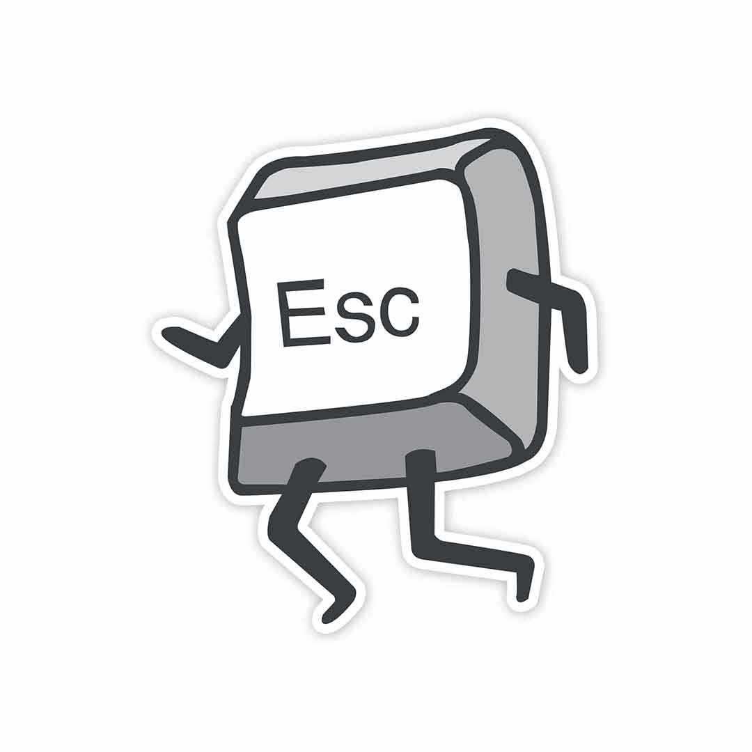 ESC key Sticker waterproof vinyl decal for laptop, bike, car & bottle