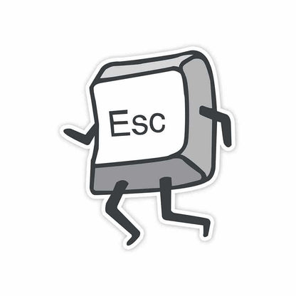 ESC key Sticker waterproof vinyl decal for laptop, bike, car & bottle