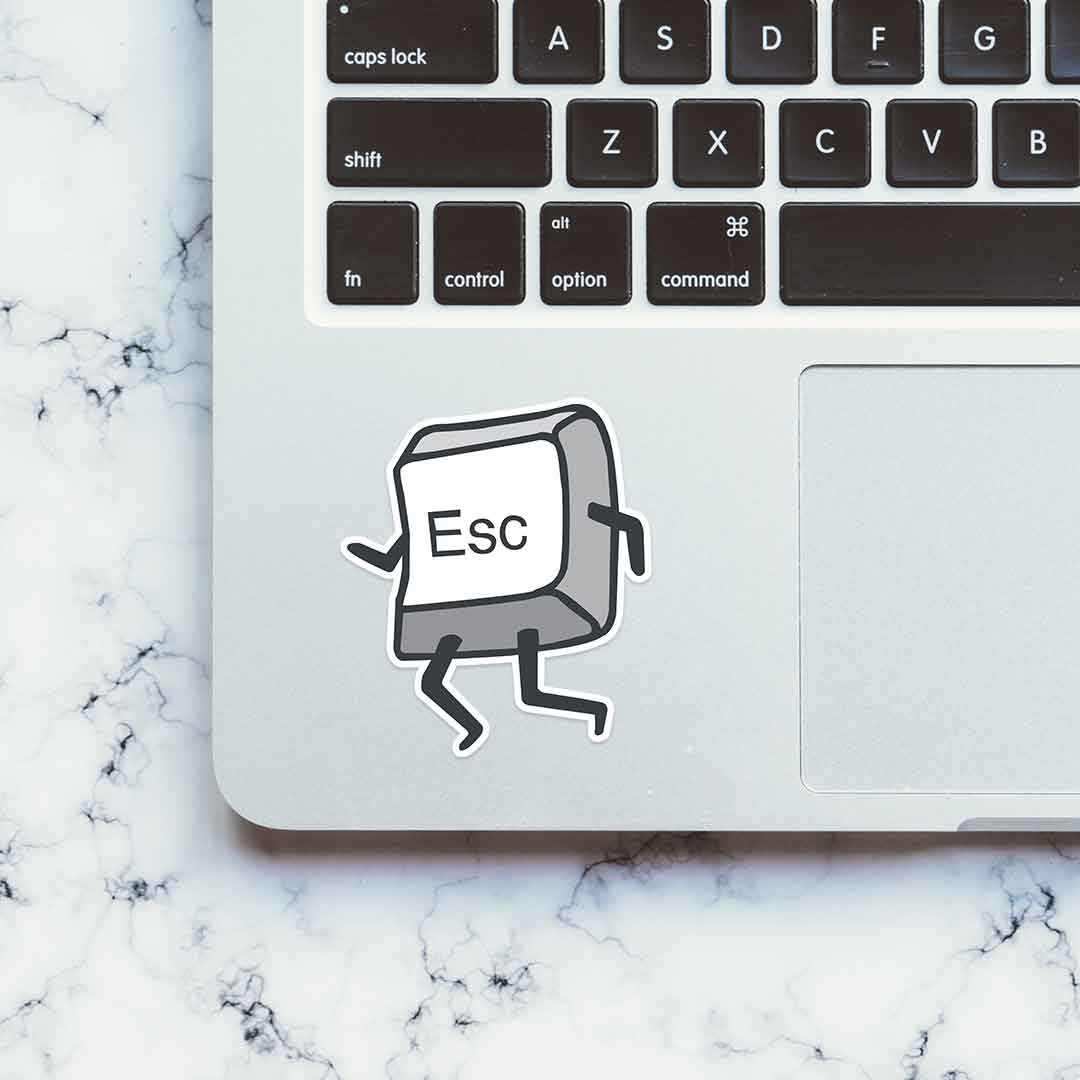 ESC key Sticker waterproof vinyl decal for laptop, bike, car & bottle