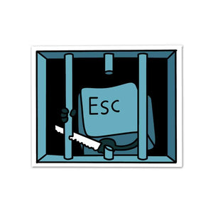 ESCape Sticker waterproof vinyl decal for laptop, bike, car & bottle