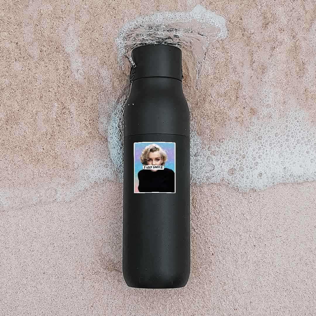 FAKE SMILE Sticker waterproof vinyl decal for laptop, bike, car & bottle