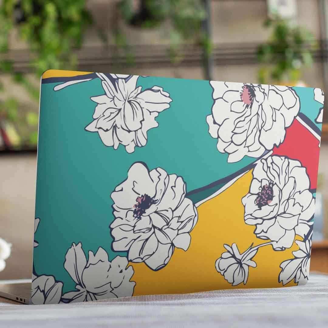 Floral Pattern Laptop Skin waterproof vinyl decal for laptop, bike, car & bottle