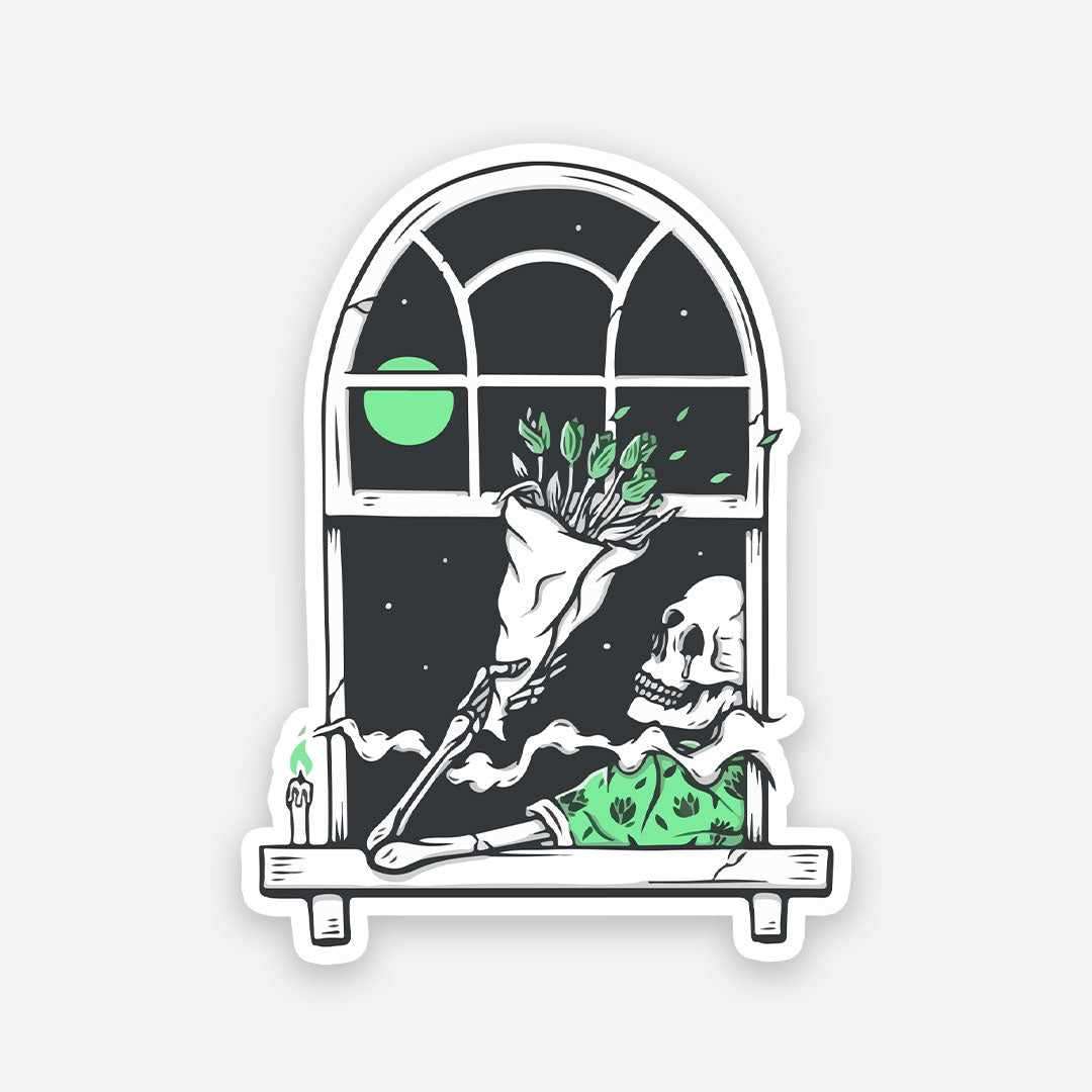 Flowers for the dead sticker waterproof vinyl decal for laptop, bike, car & bottle