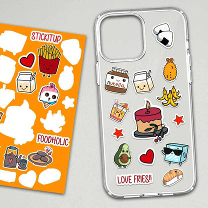 Food Mini Stickers Sheet waterproof vinyl decal for laptop, bike, car & bottle