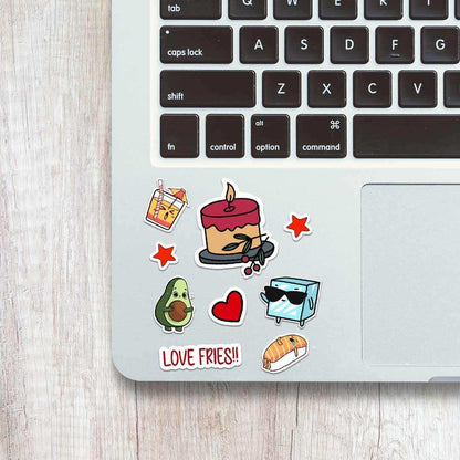 Food Mini Stickers Sheet waterproof vinyl decal for laptop, bike, car & bottle