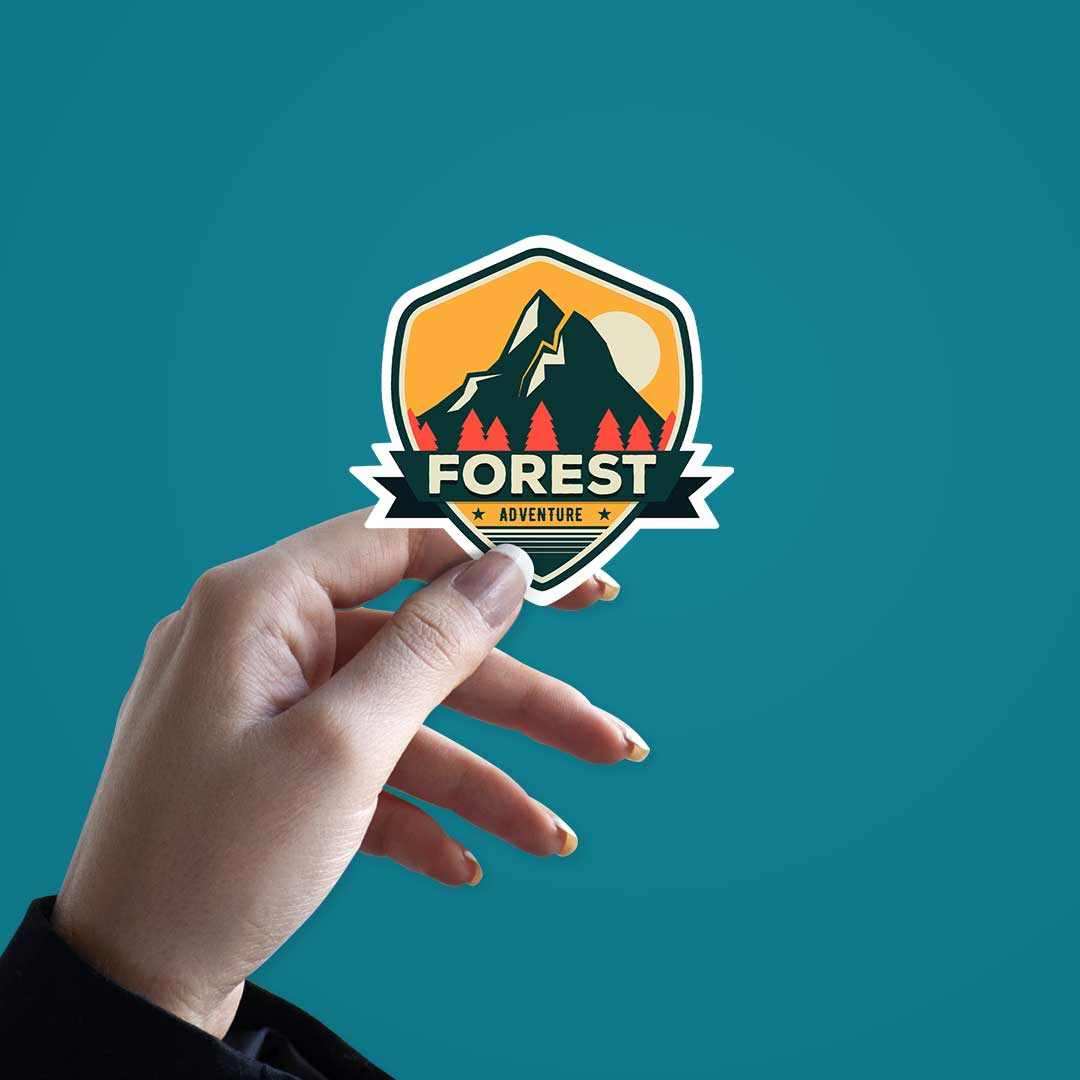 Forest Adventure Sticker waterproof vinyl decal for laptop, bike, car & bottle