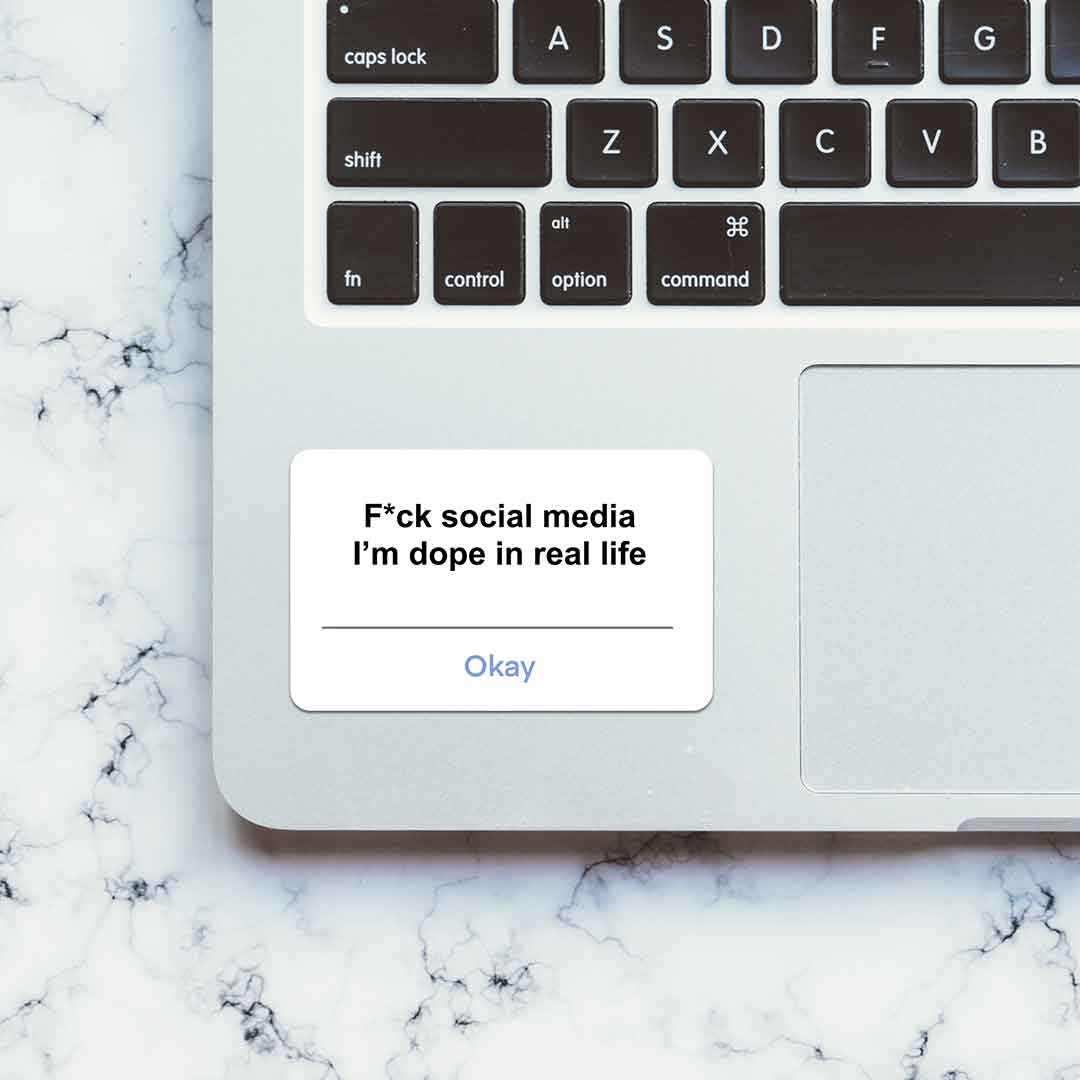Fuck Social Media Sticker waterproof vinyl decal for laptop, bike, car & bottle