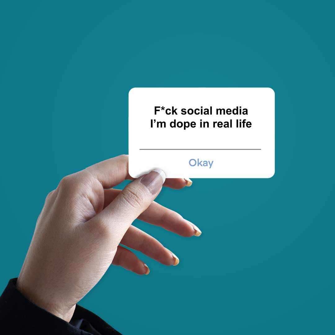 Fuck Social Media Sticker waterproof vinyl decal for laptop, bike, car & bottle