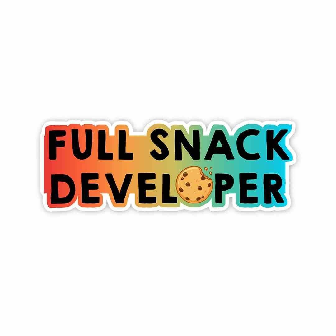Full Snack Developer Sticker waterproof vinyl decal for laptop, bike, car & bottle