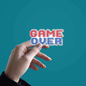 Game Over waterproof vinyl decal for laptop, bike, car & bottle