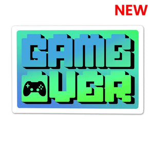Game Over : Let's Replay Sticker waterproof vinyl decal for laptop, bike, car & bottle