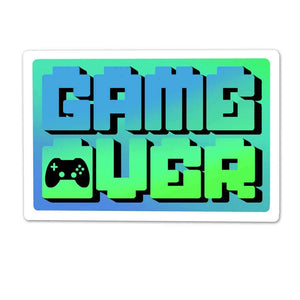 Game Over : Let's Replay Sticker waterproof vinyl decal for laptop, bike, car & bottle