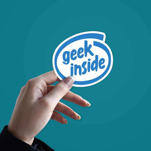 Geek inside Sticker waterproof vinyl decal for laptop, bike, car & bottle