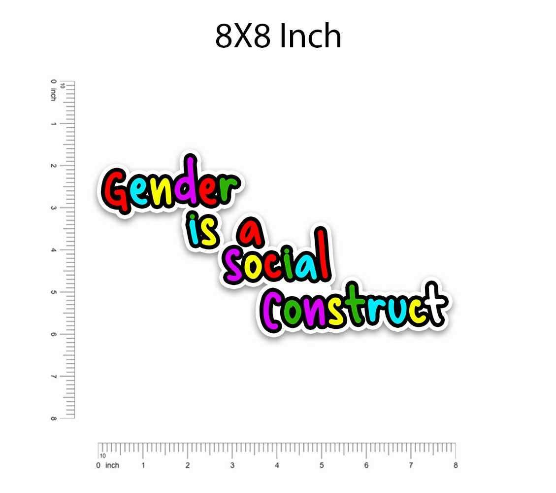 Gender is Social Construct Bumper Sticker waterproof vinyl decal for laptop, bike, car & bottle