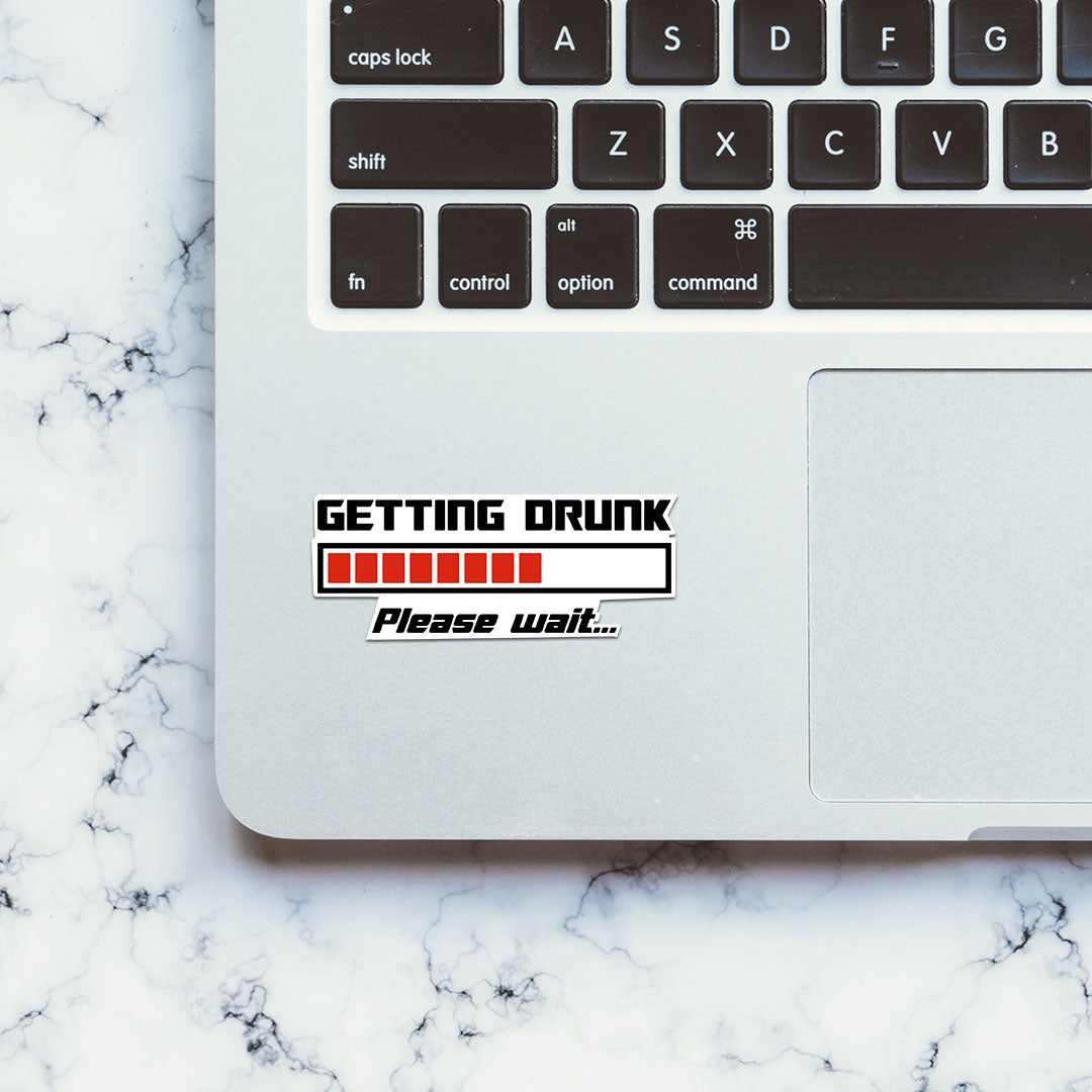 Getting Drunk Sticker waterproof vinyl decal for laptop, bike, car & bottle