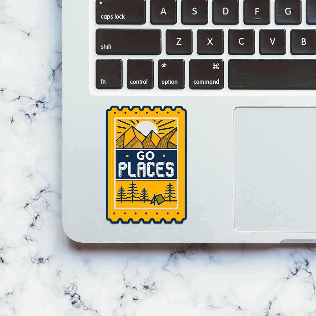 Go places Sticker waterproof vinyl decal for laptop, bike, car & bottle