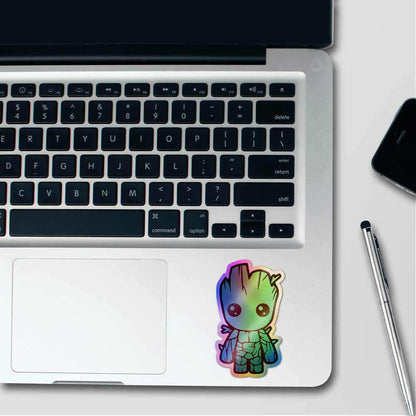 Groot Holographic Stickers waterproof vinyl decal for laptop, bike, car & bottle
