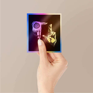 Hand Sign Full metal Holographic Stickers waterproof vinyl decal for laptop, bike, car & bottle