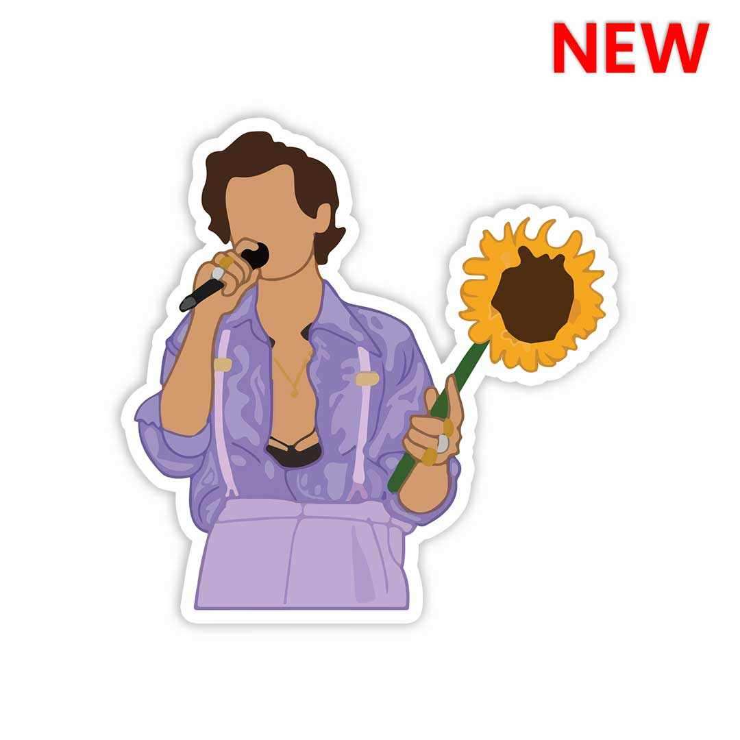 Harry Sunflower Sticker waterproof vinyl decal for laptop, bike, car & bottle