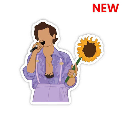 Harry Sunflower Sticker waterproof vinyl decal for laptop, bike, car & bottle
