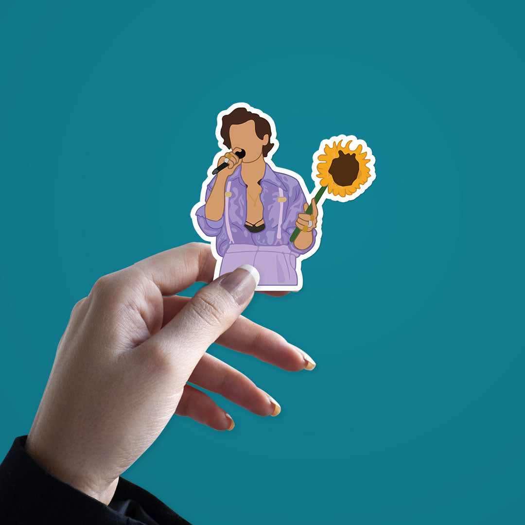 Harry Sunflower Sticker waterproof vinyl decal for laptop, bike, car & bottle