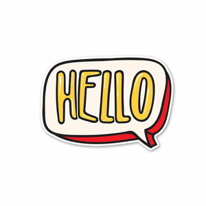 HELLO Sticker waterproof vinyl decal for laptop, bike, car & bottle