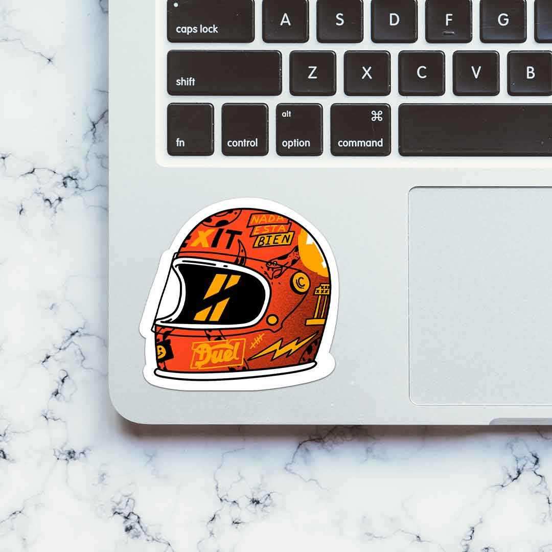 Helmet Sticker waterproof vinyl decal for laptop, bike, car & bottle