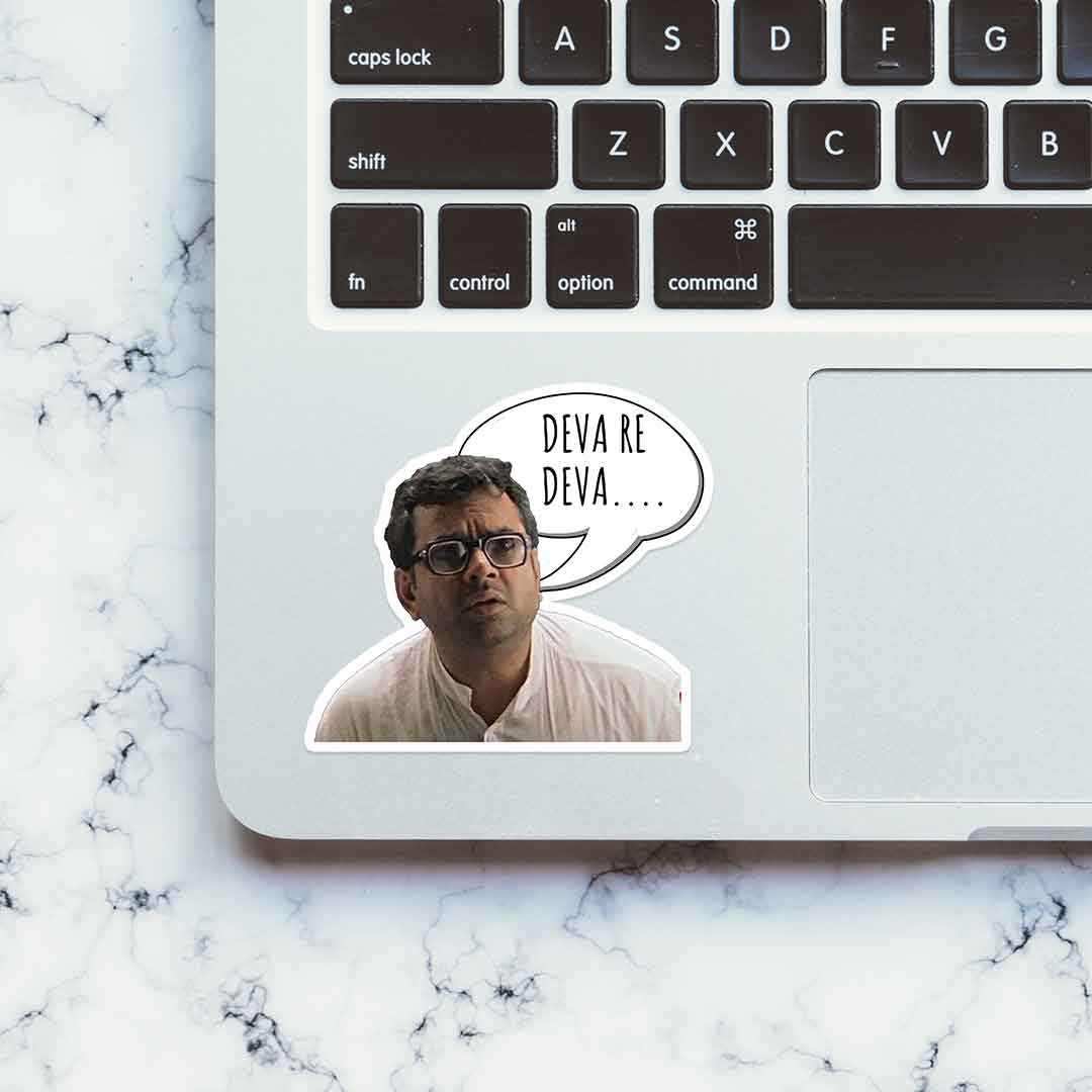 Hera Pheri - Deva Re Deva ! Sticker waterproof vinyl decal for laptop, bike, car & bottle