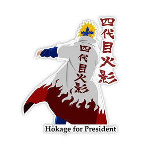 Hokage for President Sticker waterproof vinyl decal for laptop, bike, car & bottle