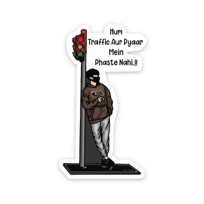Hum traffic aur pyaar mein phaste nahi Sticker - STICK IT UP