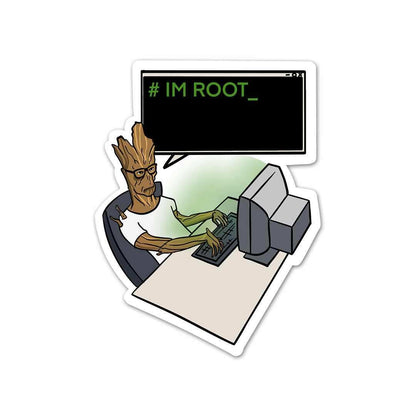 I AM gROOT Sticker waterproof vinyl decal for laptop, bike, car & bottle