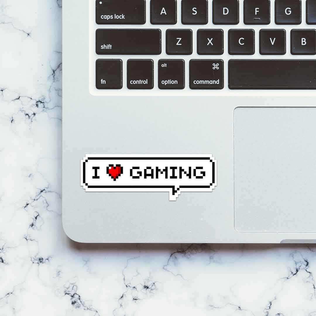 I Love Gaming Sticker waterproof vinyl decal for laptop, bike, car & bottle