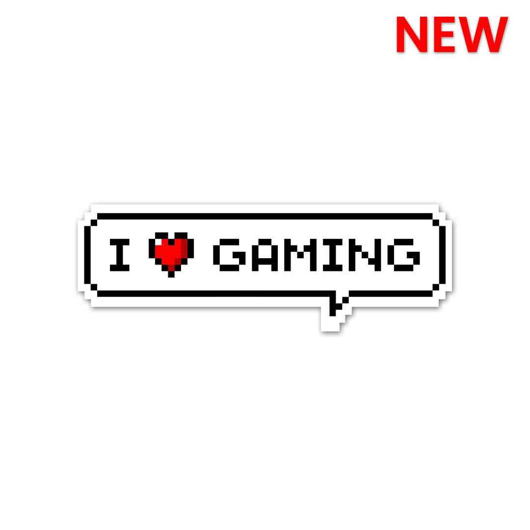 I Love Gaming Sticker waterproof vinyl decal for laptop, bike, car & bottle