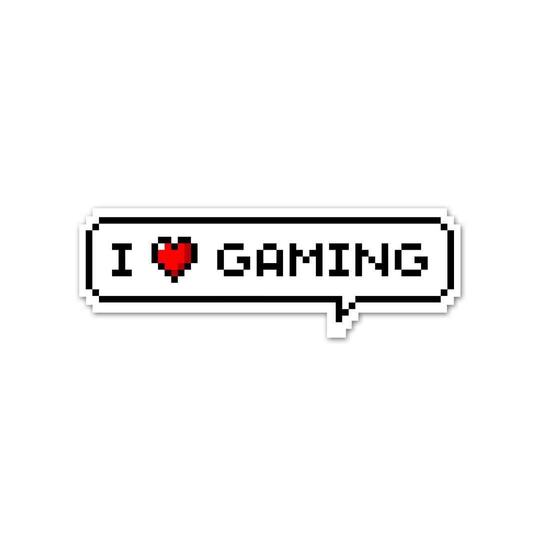 I Love Gaming Sticker waterproof vinyl decal for laptop, bike, car & bottle