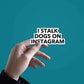 I Stalk Dogs On Instagram sticker waterproof vinyl decal for laptop, bike, car & bottle